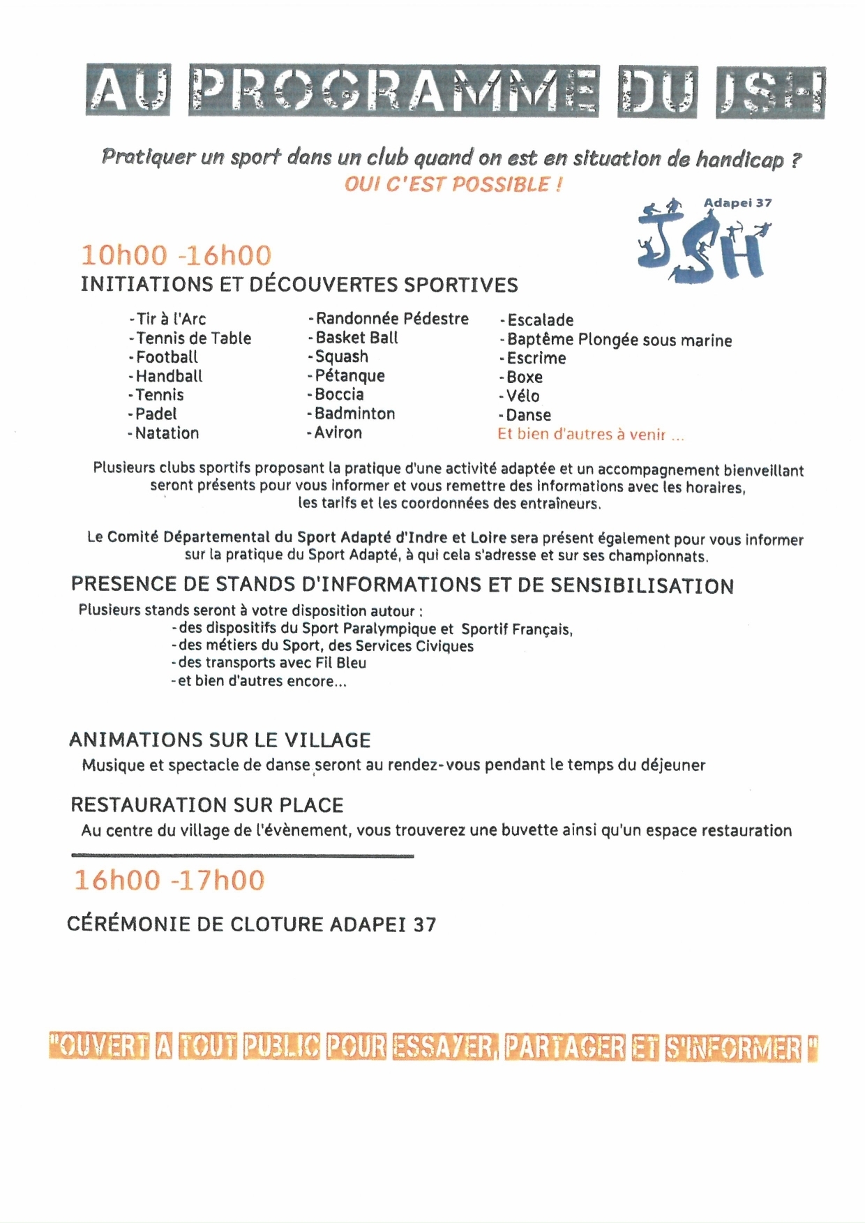Programme JSH 2025